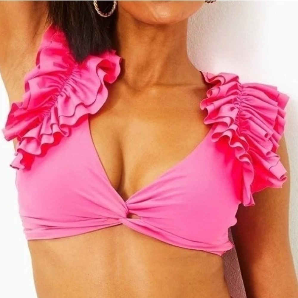 Lilly Pulitzer Size 2 Steviekate Bikini Top Roxie Pink NWT